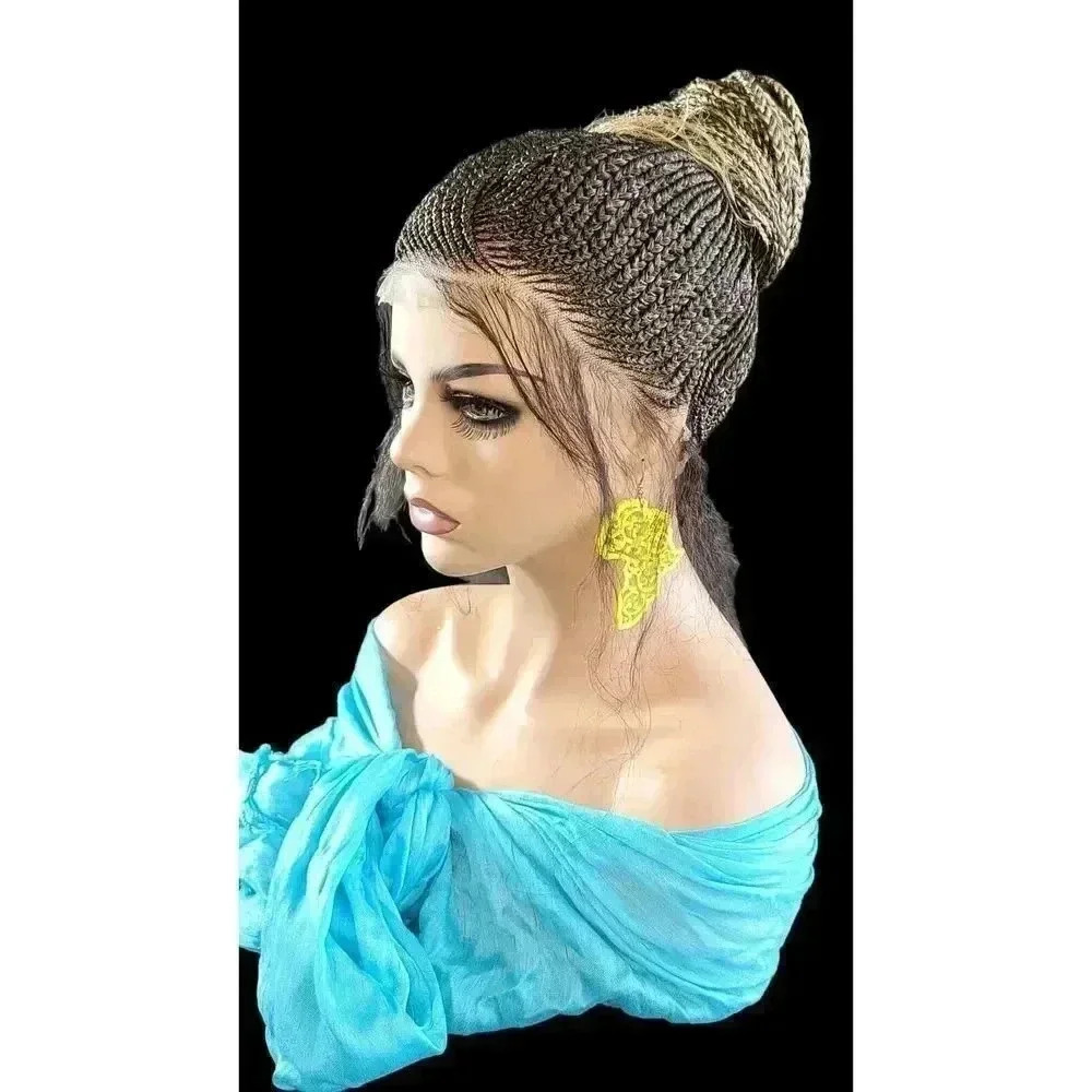 100% Handmade Shuku Style Jumbo Box Braided Lace Wig - Ombre Black, 28" Long NWT - Picture 9 of 15